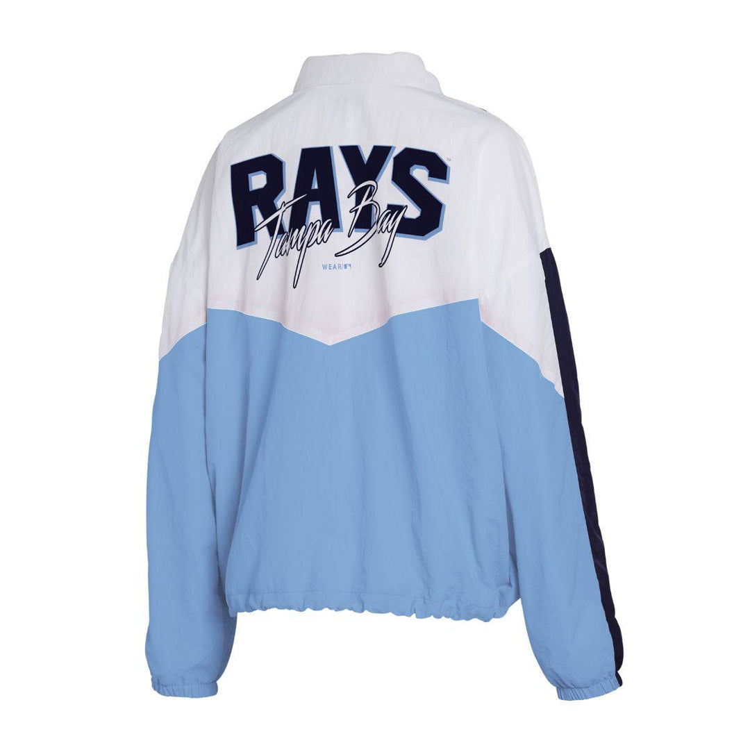 Rays Women's WEAR by Erin Andrews Blue Colorblock Full-Zip Windbreaker Jacket - The Bay Republic | Team Store of the Tampa Bay Rays & Rowdies