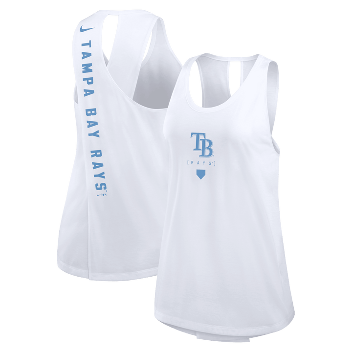 Rays Women's White Team Crossback Tank Top - The Bay Republic | Team Store of the Tampa Bay Rays & Rowdies