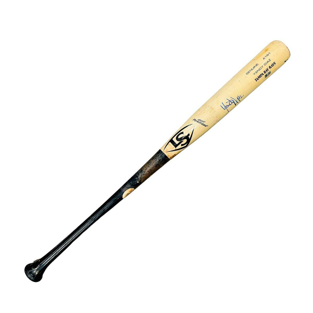 RAYS YANDY DIAZ GAME USED AUTOGRAPHED BROKEN BAT - The Bay Republic | Team Store of the Tampa Bay Rays & Rowdies