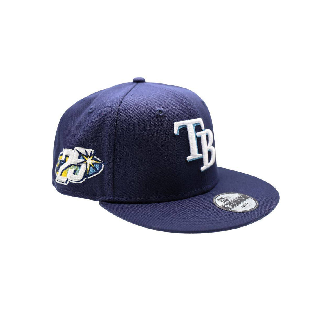 RAYS YOUTH NAVY 25TH ANNIVERSARY ON FIELD TB NEW ERA 9FIFTY SNAPBACK CAP - The Bay Republic | Team Store of the Tampa Bay Rays & Rowdies