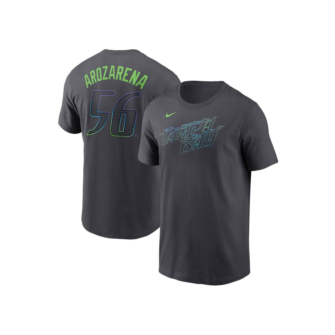 Rays Youth Nike Charcoal Grey City Connect Randy Arozarena Player T-Shirt - The Bay Republic | Team Store of the Tampa Bay Rays & Rowdies