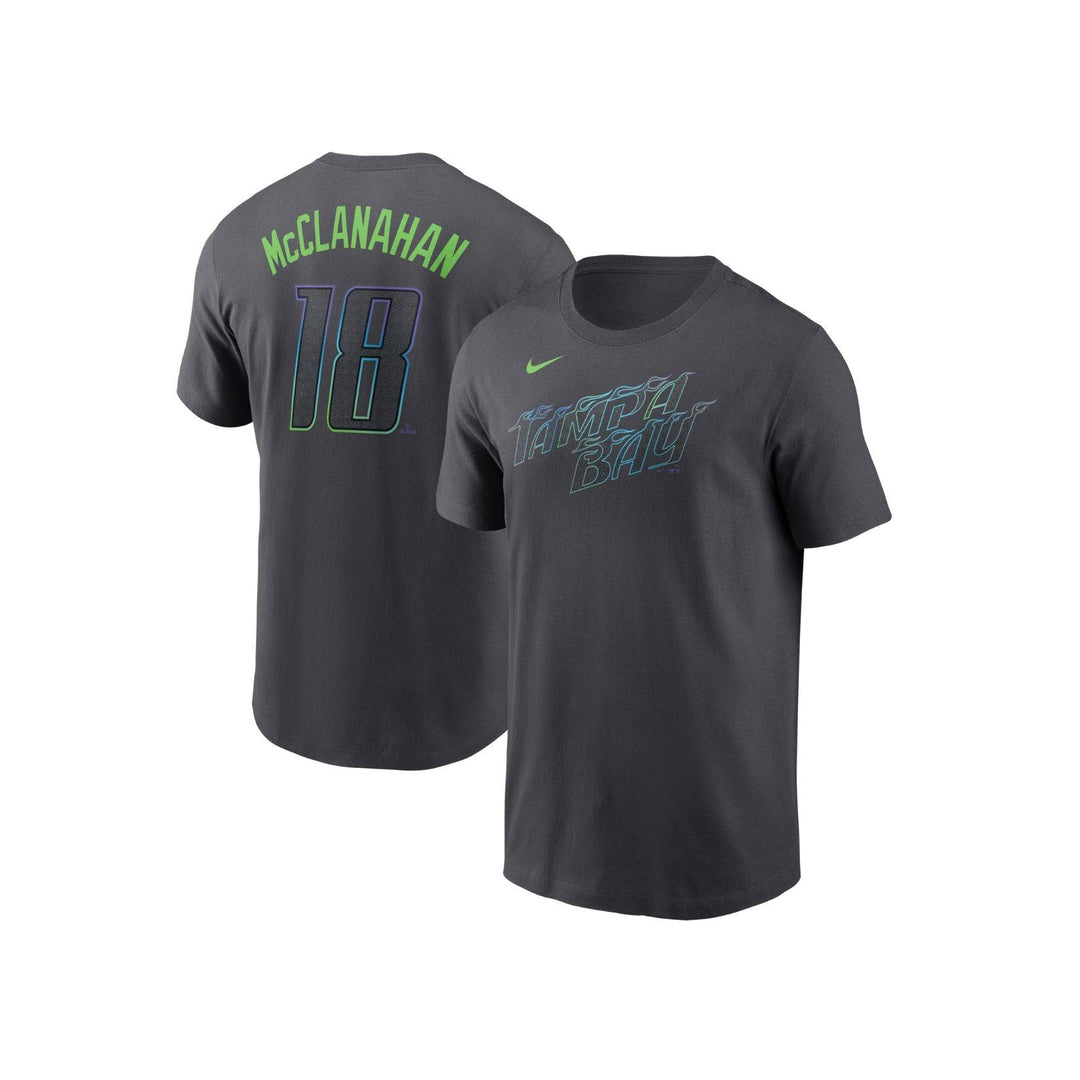 Rays Youth Nike Charcoal Grey City Connect Shane McClanahan Player T-Shirt - The Bay Republic | Team Store of the Tampa Bay Rays & Rowdies