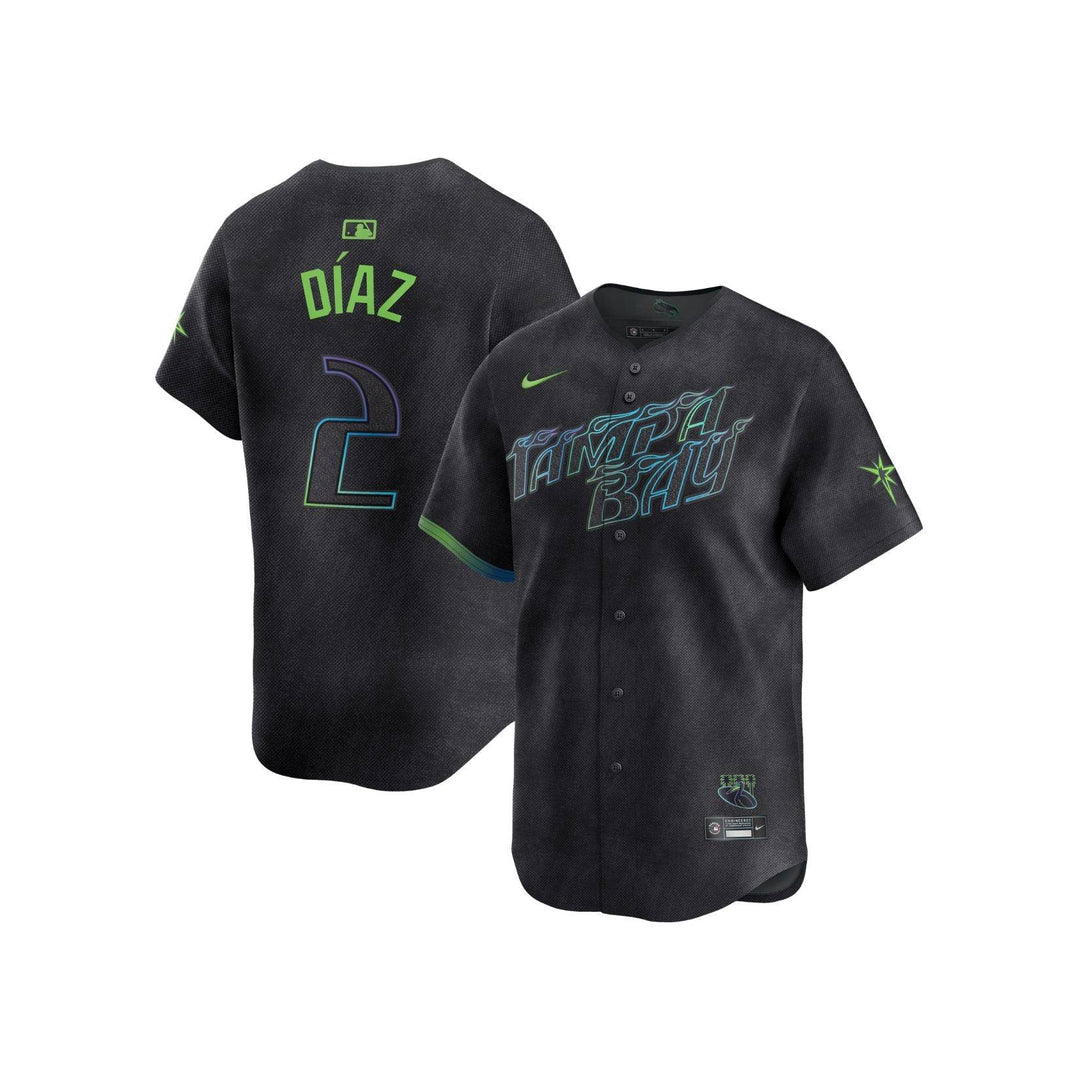 Rays Youth Nike Charcoal Grey City Connect Yandy Diaz Limited Replica Jersey - The Bay Republic | Team Store of the Tampa Bay Rays & Rowdies