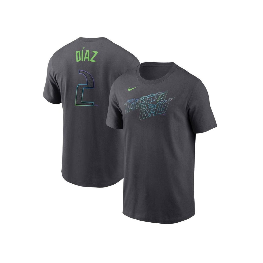 Rays Youth Nike Charcoal Grey City Connect Yandy Diaz Player T-Shirt - The Bay Republic | Team Store of the Tampa Bay Rays & Rowdies