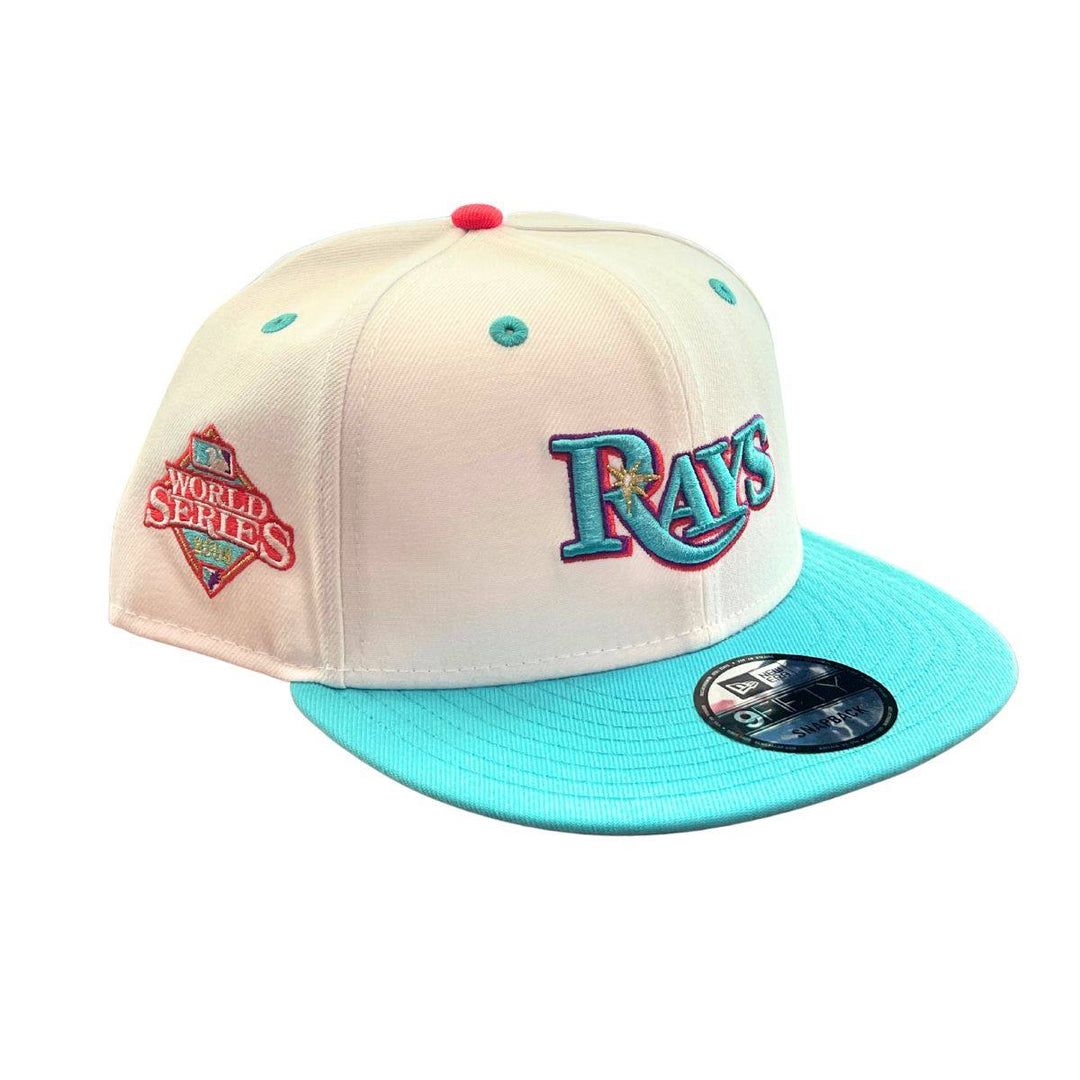 RAYS YOUTH WHITE TEAL WORLD SERIES NEW ERA 9FIFTY SNAPBACK CAP - The Bay Republic | Team Store of the Tampa Bay Rays & Rowdies