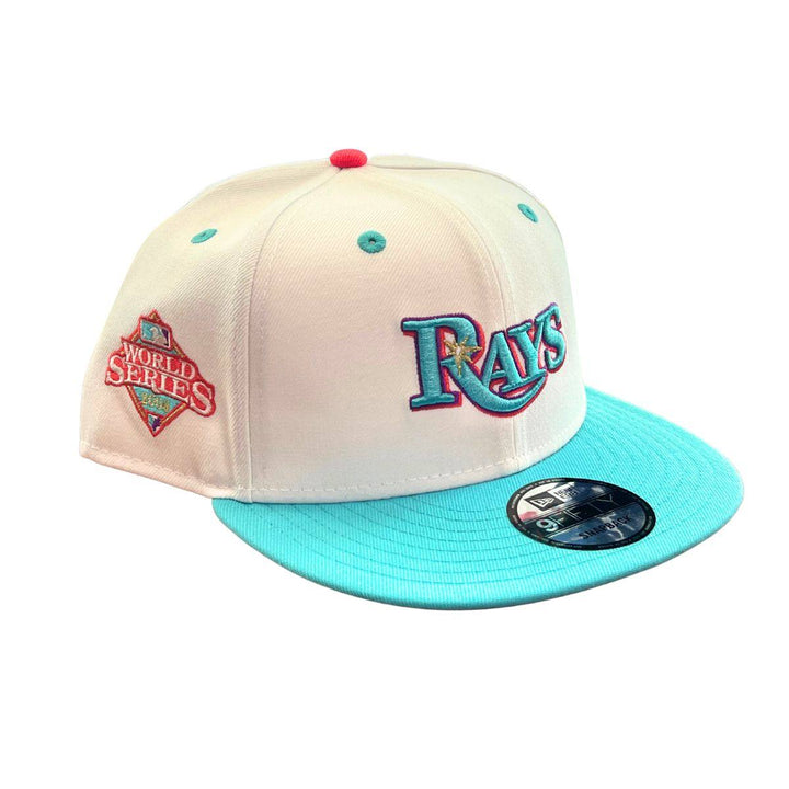 RAYS YOUTH WHITE TEAL WORLD SERIES NEW ERA 9FIFTY SNAPBACK CAP - The Bay Republic | Team Store of the Tampa Bay Rays & Rowdies