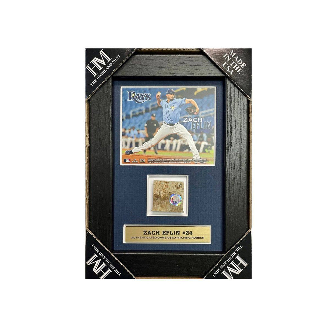 RAYS ZACH EFLIN AUTHENTIC GAME-USED PITCHING RUBBER PIECE DISPLAY - The Bay Republic | Team Store of the Tampa Bay Rays & Rowdies