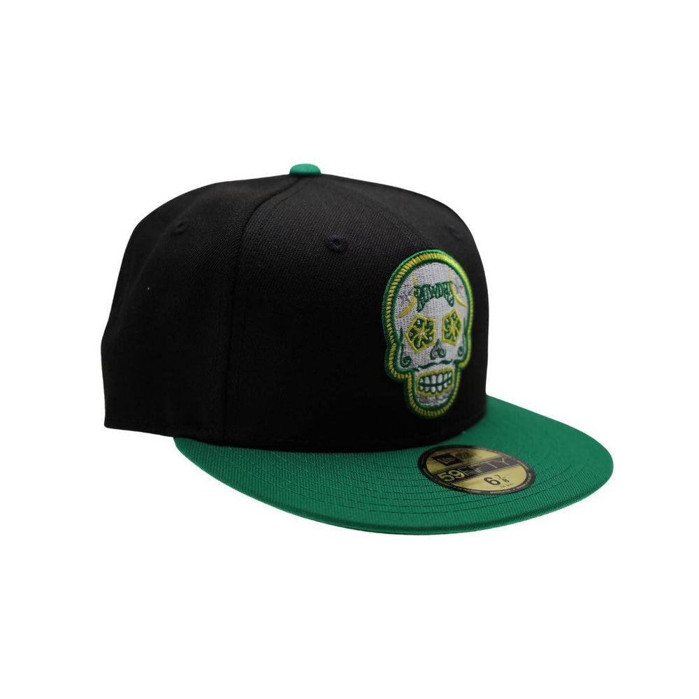 ROWDIES BLACK AND GREEN SUGAR SKULL 59FIFTY NEW ERA FITTED HAT - The Bay Republic | Team Store of the Tampa Bay Rays & Rowdies