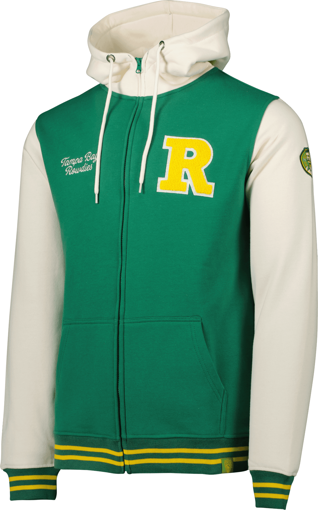 ROWDIES GREEN AND WHITE SPORT DESIGN SWEDEN FULL ZIP HOODIE - The Bay Republic | Team Store of the Tampa Bay Rays & Rowdies