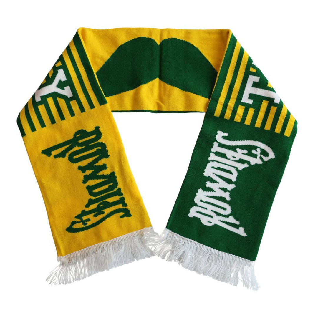 Rowdies Green and Yellow Striped Mustache SDS Scarf - The Bay Republic | Team Store of the Tampa Bay Rays & Rowdies