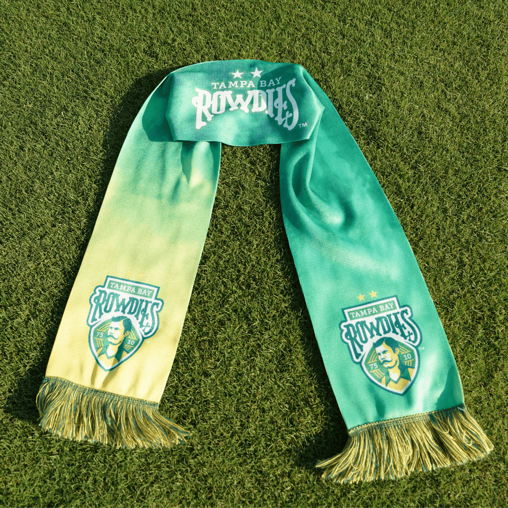 ROWDIES GREEN AND YELLOW TIE DYE TWO STAR SCARF - The Bay Republic | Team Store of the Tampa Bay Rays & Rowdies