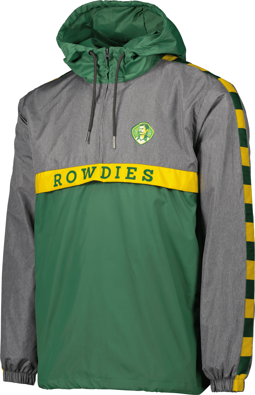 ROWDIES MEN'S GREY AND GREEN SPORT DESIGN SWEDEN HALF ZIP PULLOVER JACKET - The Bay Republic | Team Store of the Tampa Bay Rays & Rowdies