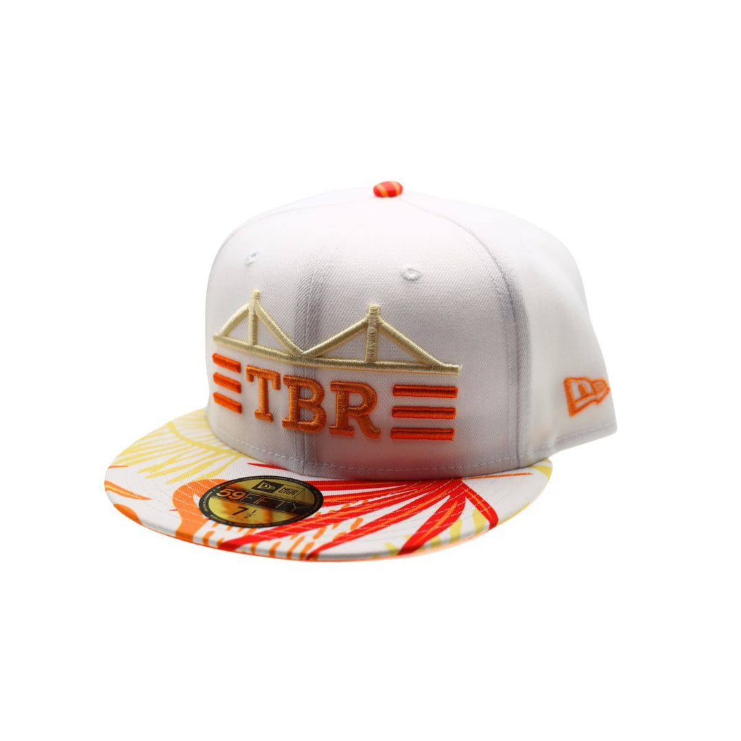 ROWDIES ORANGE TROPICAL FLORAL TBR BRIDGE NEW ERA 59FIFTY FITTED HAT - The Bay Republic | Team Store of the Tampa Bay Rays & Rowdies
