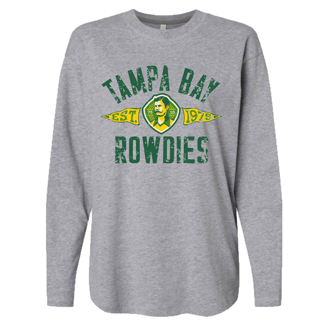 Rowdies Women's Grey Tampa Bay Rowdies Est 1975 Long Sleeve T-Shirt - The Bay Republic | Team Store of the Tampa Bay Rays & Rowdies