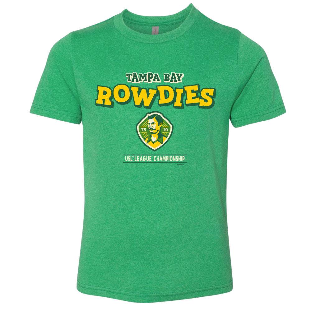 Rowdies Youth Green Yellow Bumpy Crest T-Shirt - The Bay Republic | Team Store of the Tampa Bay Rays & Rowdies