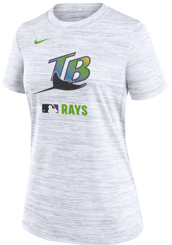 Rays Women's Nike 2025 White Grey Devil Rays Coop Authentic Collection Velocity Dri Fit T-Shirt