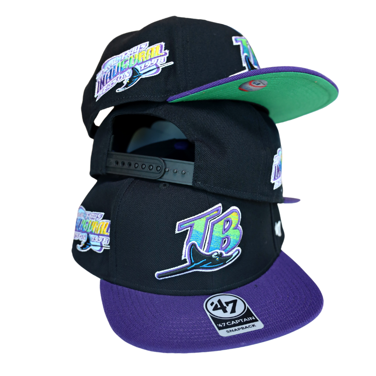 RAYS BLACK AND PURPLE DEVIL RAYS INAUGURAL SEASON PATCH 47 BRAND