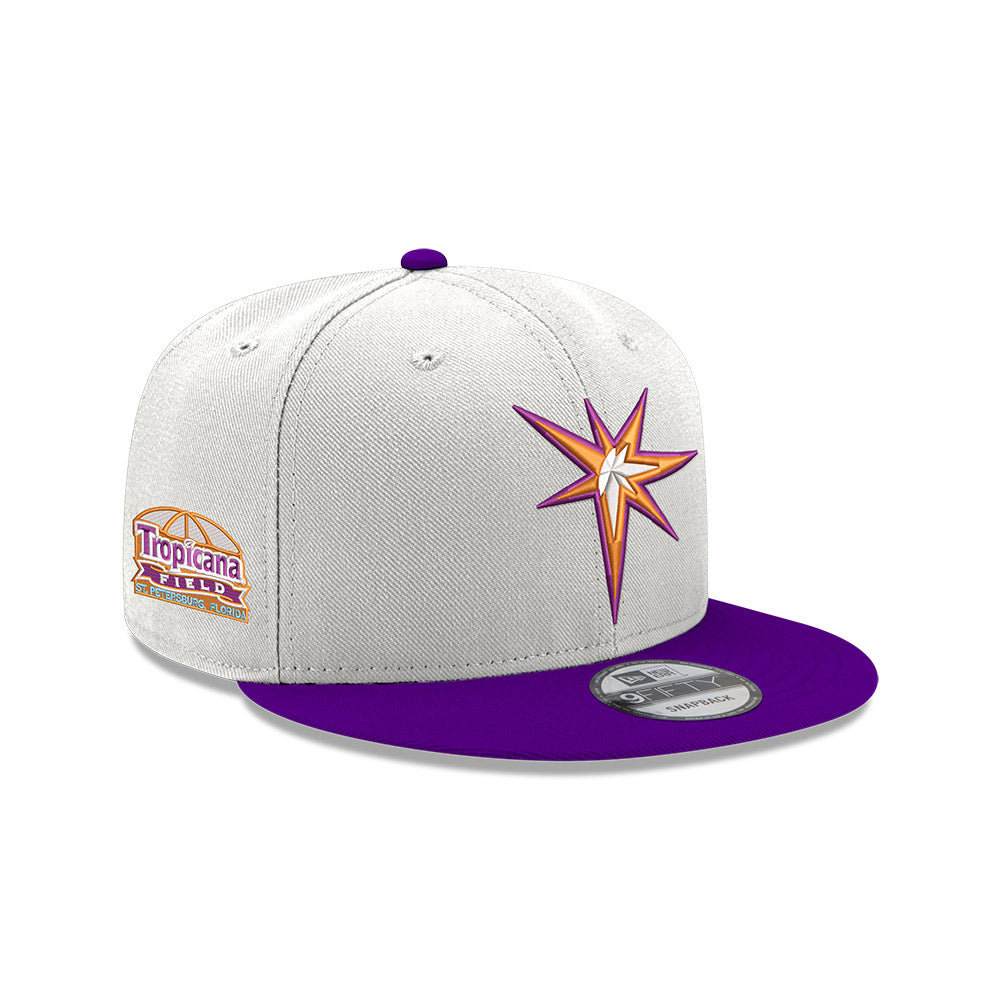 RAYS WHITE & PURPLE BURST TROPICANA FIELD 9FIFTY NEW ERA SNAPBACK HAT
