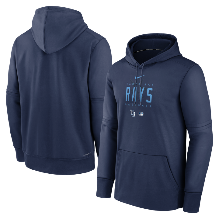 RAYS MEN'S NAVY NIKE PREGAME PERFORMANCE PULLOVER HOODIE