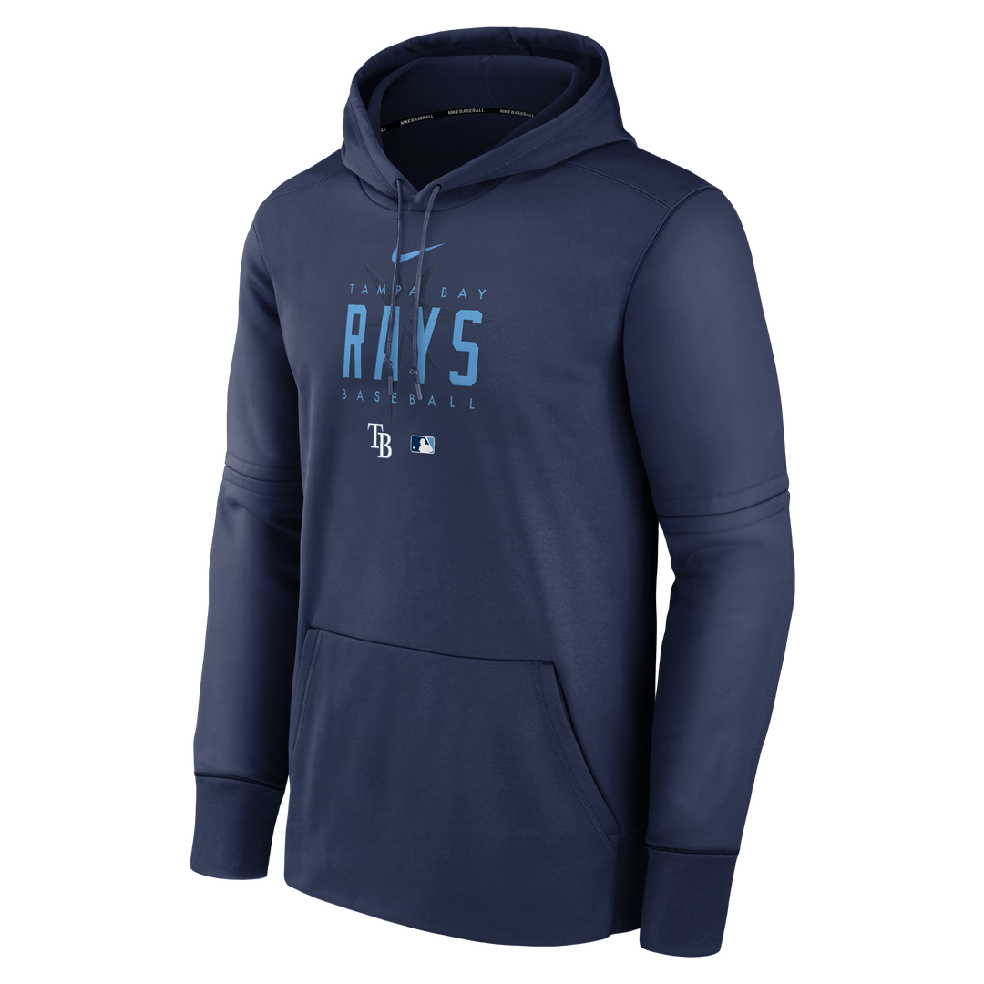 RAYS MEN'S NAVY NIKE PREGAME PERFORMANCE PULLOVER HOODIE