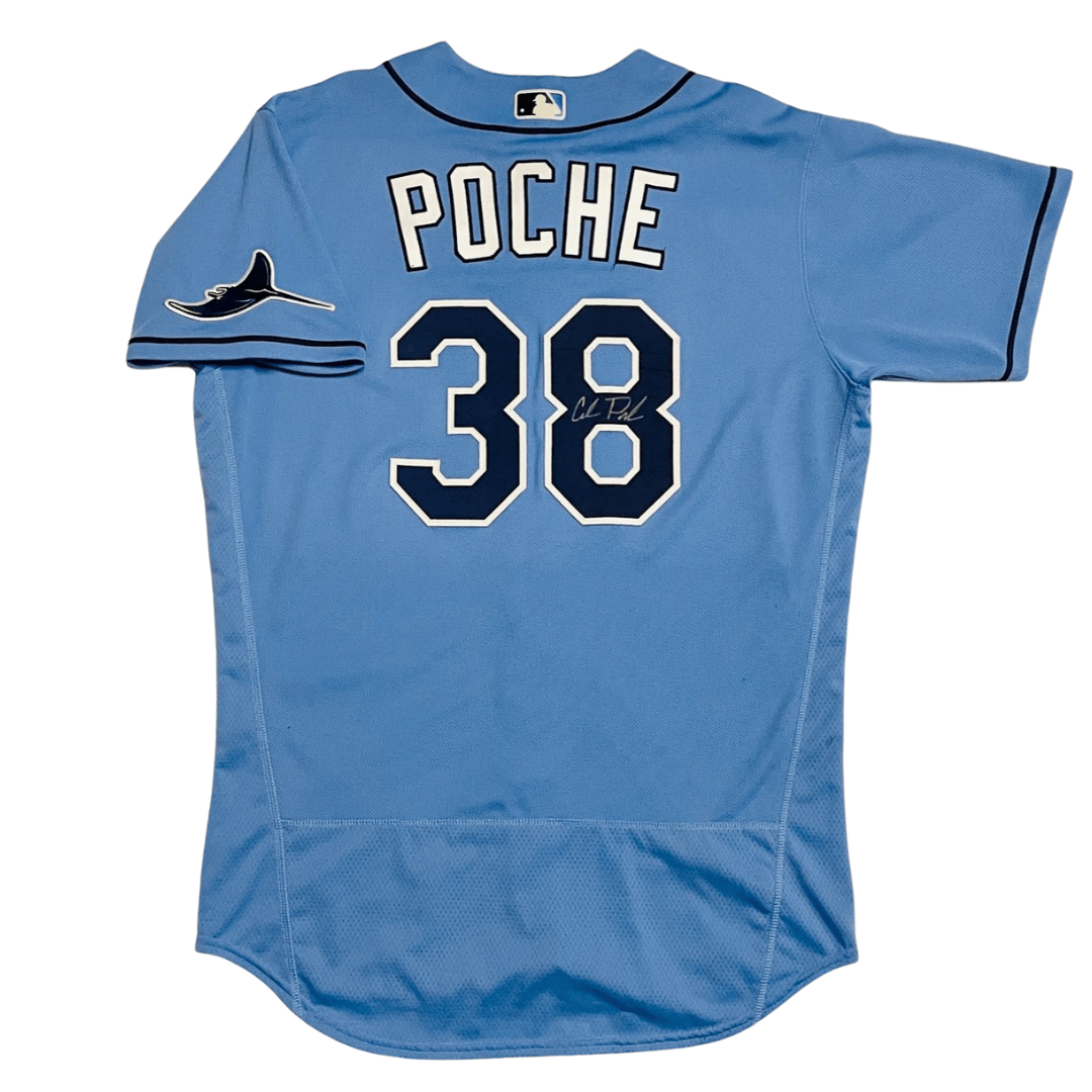 COLIN POCHE TEAM ISSUED AUTHENTIC AUTOGRAPHED BURST RAYS JERSEY - The Bay Republic | Team Store of the Tampa Bay Rays & Rowdies
