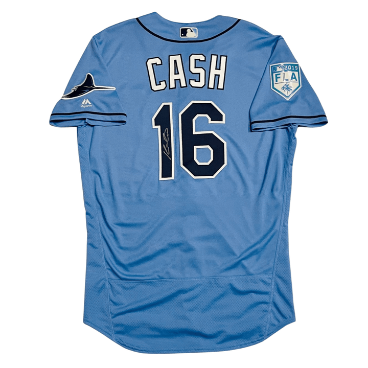 KEVIN CASH TEAM ISSUED AUTHENTIC AUTOGRAPHED SPRING TRAINING BURST RAYS JERSEY - The Bay Republic | Team Store of the Tampa Bay Rays & Rowdies