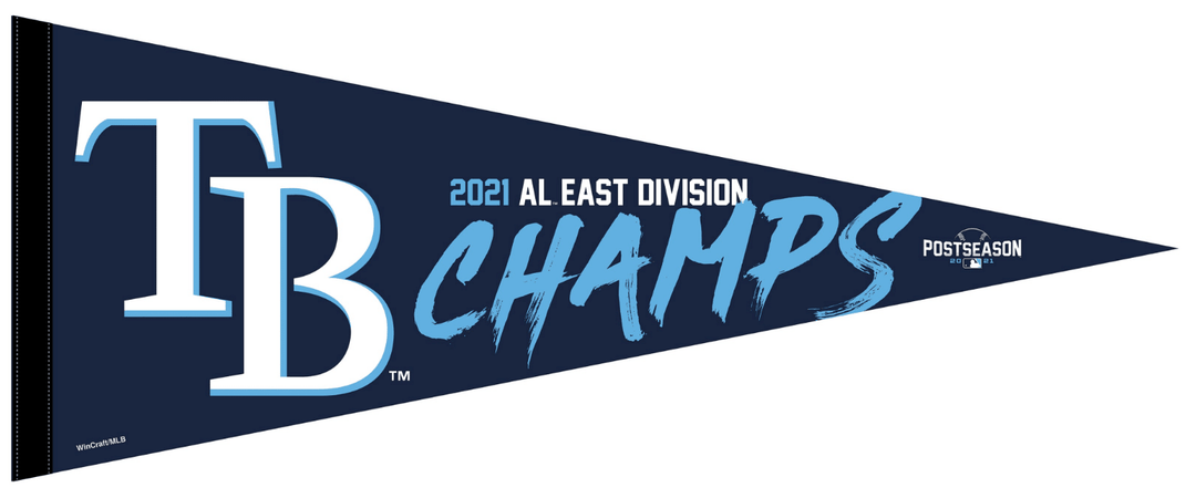 RAYS 2021 AL EAST DIVISION CHAMPIONS PENNANT - The Bay Republic | Team Store of the Tampa Bay Rays & Rowdies