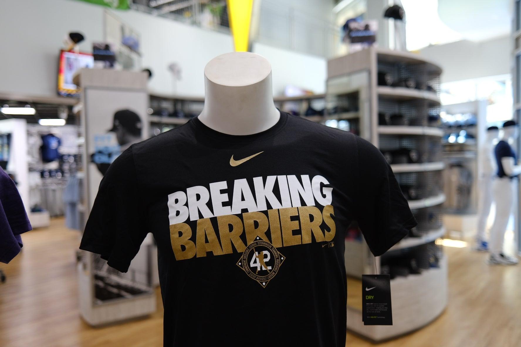 Nike Jackie Robinson Breaking Barriers Dri Fit T Shirt MLB Baseball Black  2XL