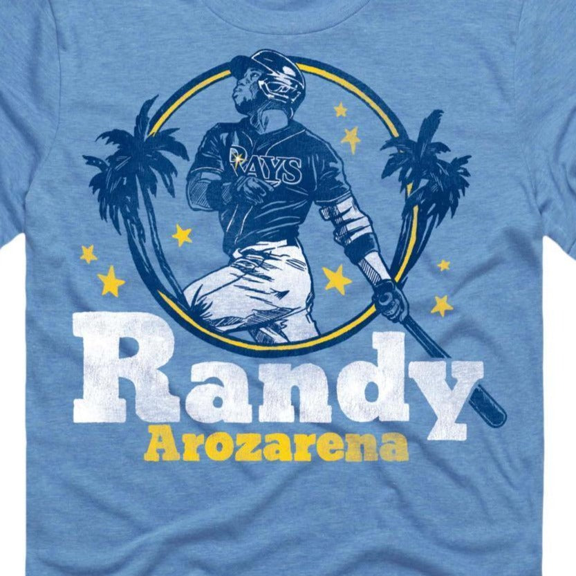 RAYS COLUMBIA BLUE RANDY AROZARENA T-SHIRT - The Bay Republic | Team Store of the Tampa Bay Rays & Rowdies