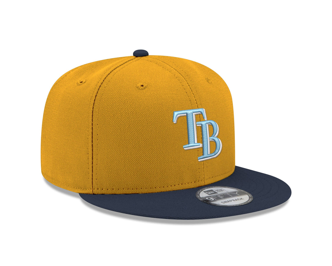 RAYS GOLD AND NAVY TB NEW ERA 9FIFTY SNAPBACK HAT - The Bay Republic | Team Store of the Tampa Bay Rays & Rowdies