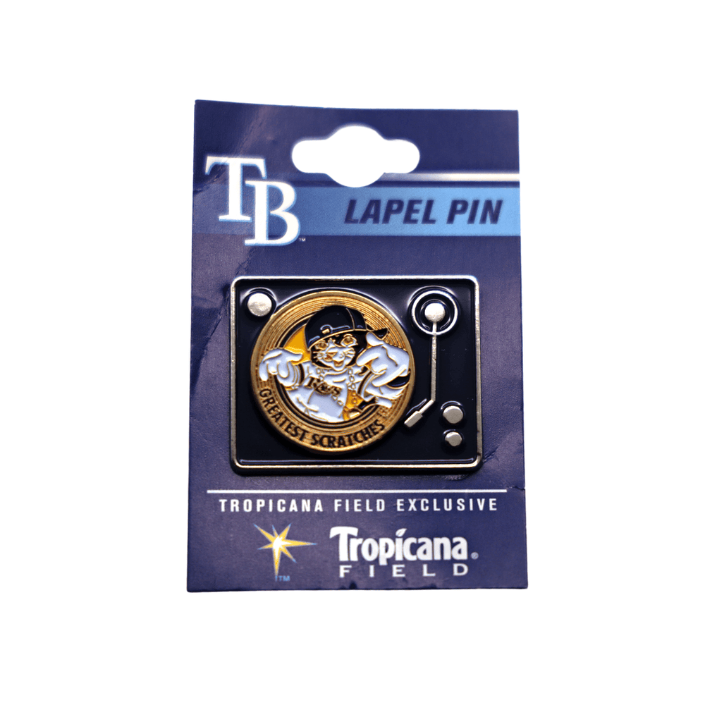 RAYS GREATEST SCRATCHES DJ KITTY RECORD SPIN LAPEL PIN - The Bay Republic | Team Store of the Tampa Bay Rays & Rowdies