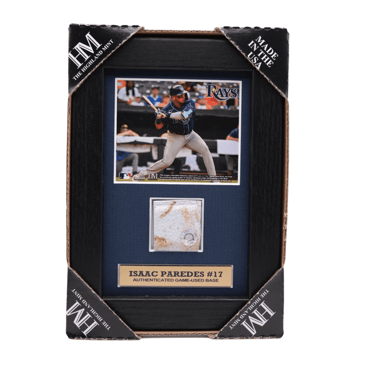 RAYS ISAAC PAREDES AUTHENTIC GAME-USED BASE PIECE DISPLAY - The Bay Republic | Team Store of the Tampa Bay Rays & Rowdies
