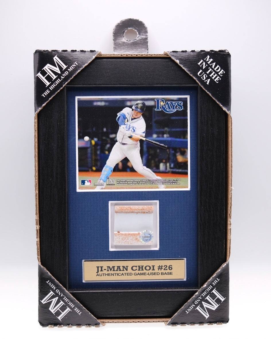 RAYS JI-MAN CHOI AUTHENTIC GAME-USED BASE PIECE DISPLAY - The Bay Republic | Team Store of the Tampa Bay Rays & Rowdies