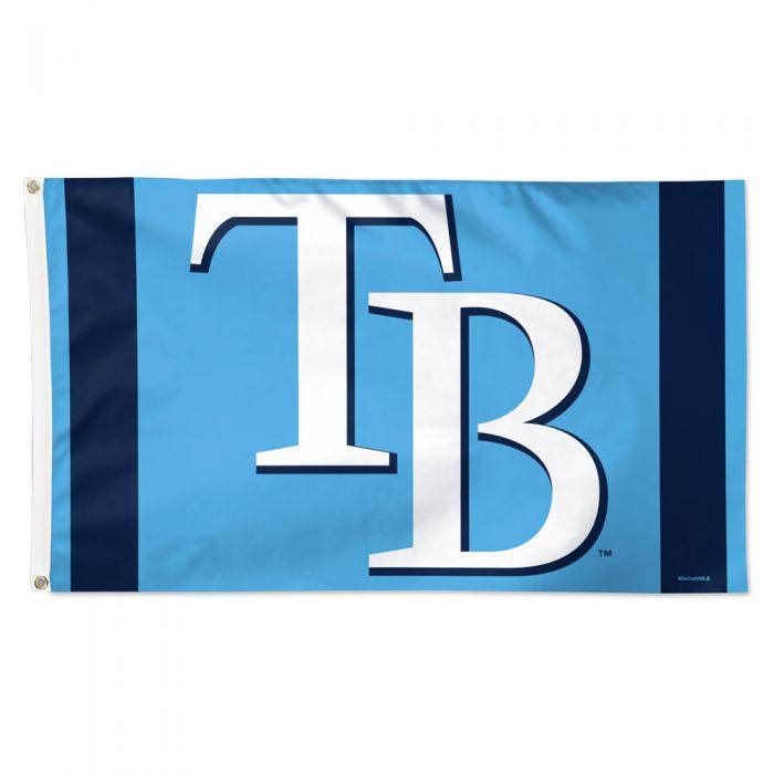 RAYS LIGHT BLUE STRIPE DELUXE FLAG - The Bay Republic | Team Store of the Tampa Bay Rays & Rowdies