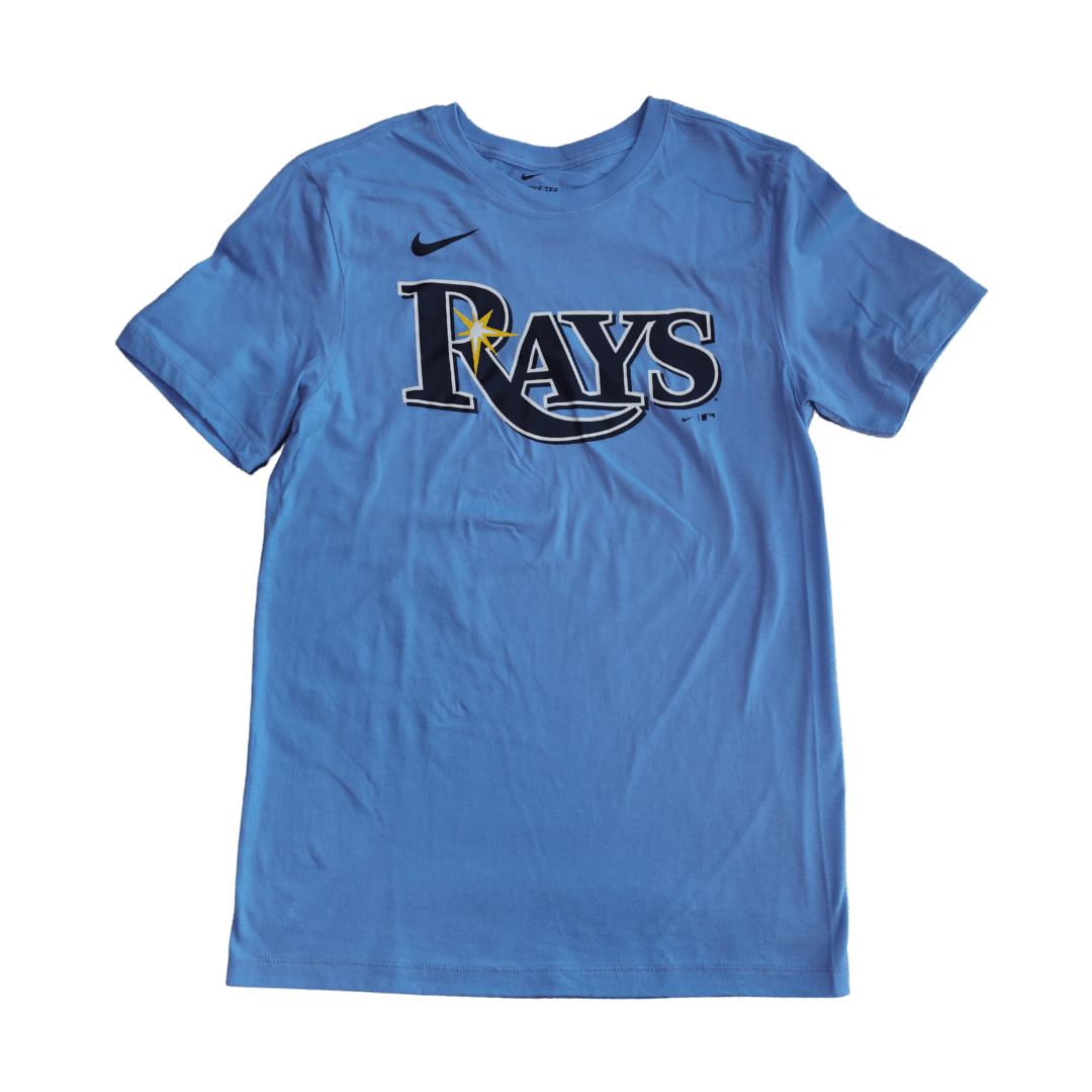 Rays Nike Light Blue Wordmark T Shirt