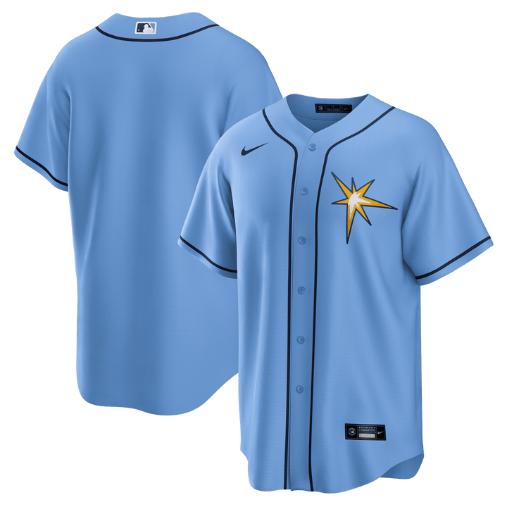 RAYS MEN’S COLUMBIA BLUE BURST REPLICA JERSEY - The Bay Republic | Team Store of the Tampa Bay Rays & Rowdies