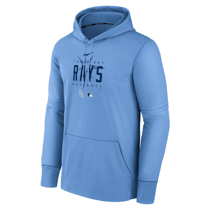 RAYS MEN'S COLUMBIA BLUE NIKE PREGAME PERFORMANCE PULLOVER HOODIE - The Bay Republic | Team Store of the Tampa Bay Rays & Rowdies