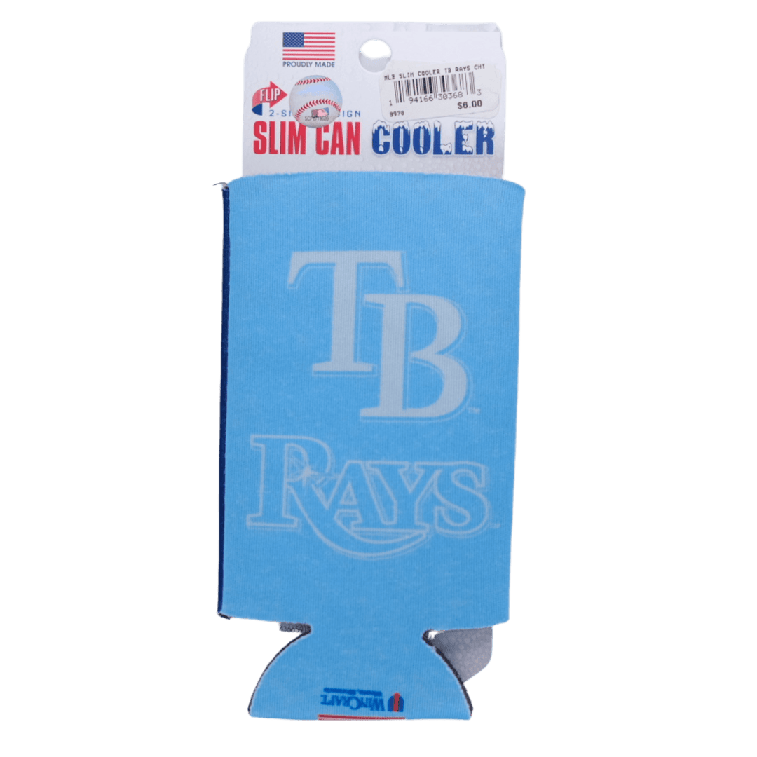 RAYS NAVY AND LIGHT BLUE TB LOGO SLIM CAN KOOZIE - The Bay Republic | Team Store of the Tampa Bay Rays & Rowdies