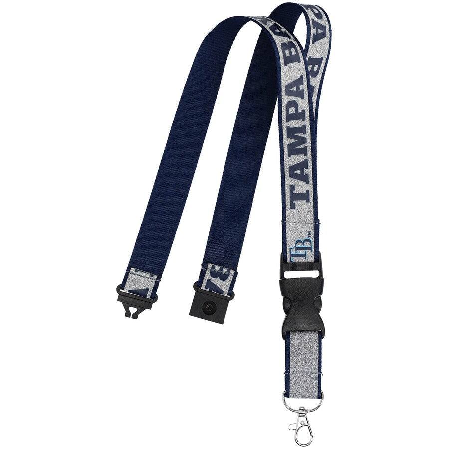 RAYS NAVY AND SILVER GLITTER LANYARD - The Bay Republic | Team Store of the Tampa Bay Rays & Rowdies