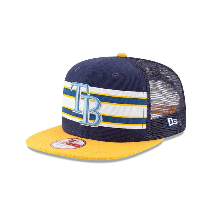 RAYS NAVY/GOLD THROWBACK STRIPES TB NEW ERA 9FIFTY NEW ERA SNAPBACK HAT - The Bay Republic | Team Store of the Tampa Bay Rays & Rowdies