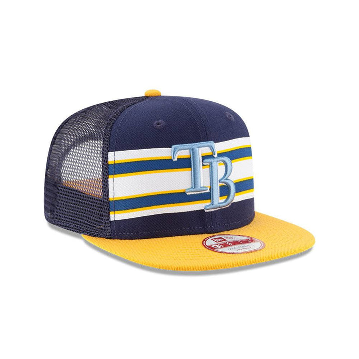 RAYS NAVY/GOLD THROWBACK STRIPES TB NEW ERA 9FIFTY NEW ERA SNAPBACK HAT - The Bay Republic | Team Store of the Tampa Bay Rays & Rowdies