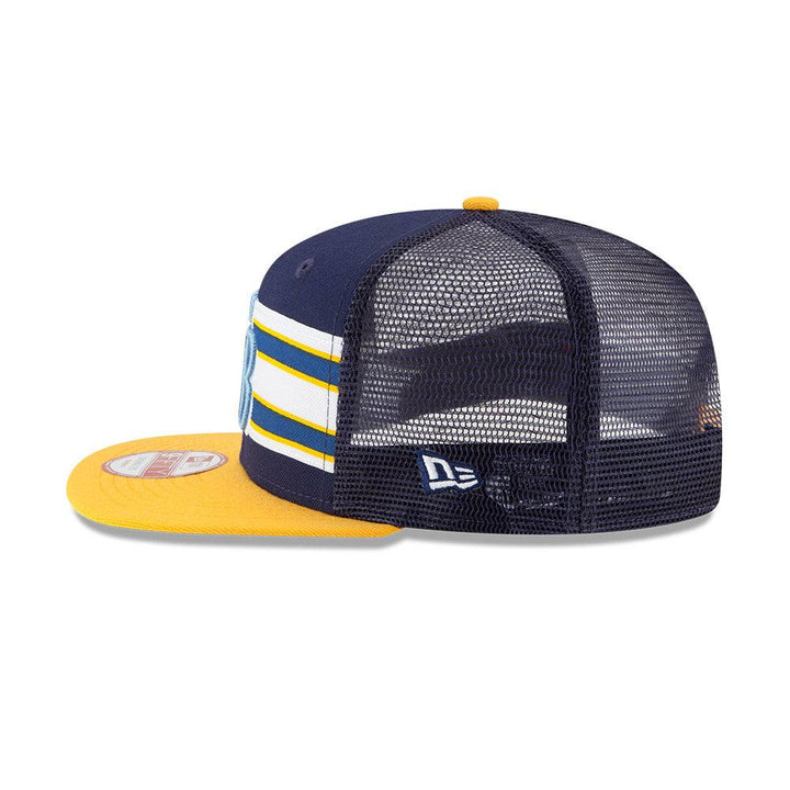 RAYS NAVY/GOLD THROWBACK STRIPES TB NEW ERA 9FIFTY NEW ERA SNAPBACK HAT - The Bay Republic | Team Store of the Tampa Bay Rays & Rowdies