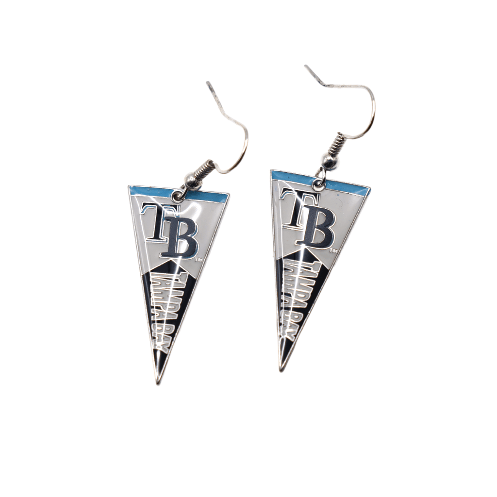 Tampa Bay Rays MLB On Feld Leather Baseball Dangle Earrngs | Tampa
