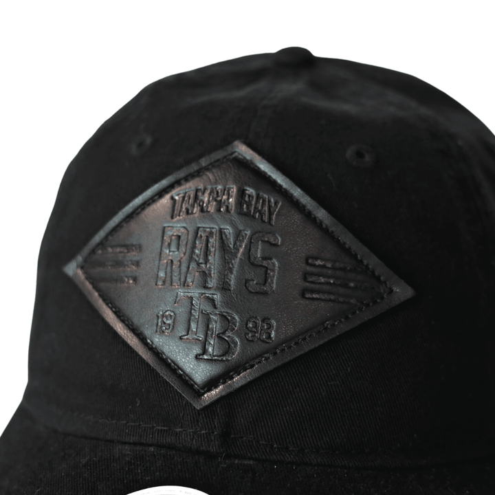 RAYS WOMEN'S BLACK ON BLACK PATCH NEW ERA 9TWENTY ADJUSTABLE CAP - The Bay Republic | Team Store of the Tampa Bay Rays & Rowdies