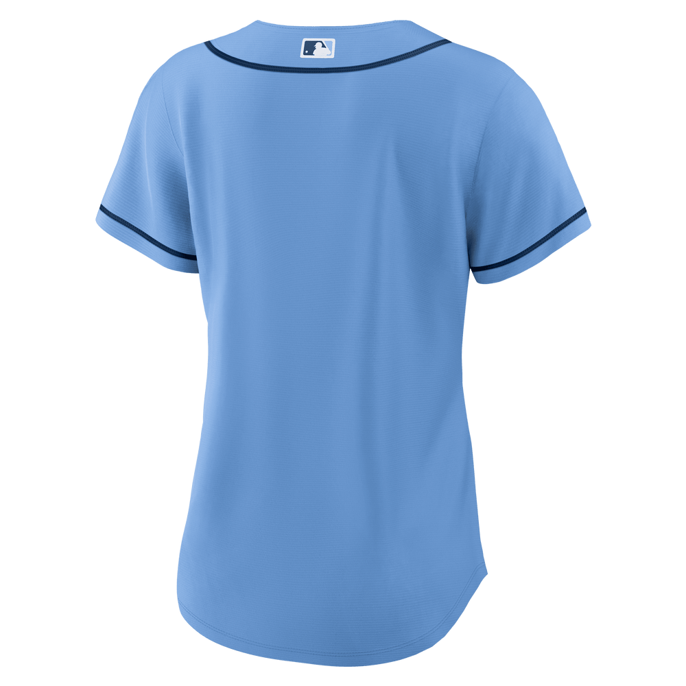 RAYS WOMEN’S COLUMBIA BLUE BURST REPLICA JERSEY - The Bay Republic | Team Store of the Tampa Bay Rays & Rowdies