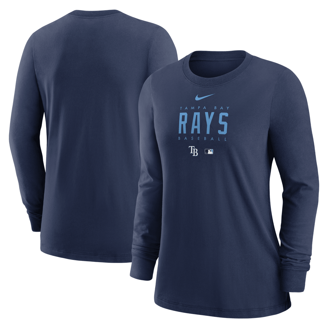 RAYS WOMEN'S NAVY NIKE LEGEND TEAM ISSUE LONG SLEEVE T-SHIRT - The Bay Republic | Team Store of the Tampa Bay Rays & Rowdies