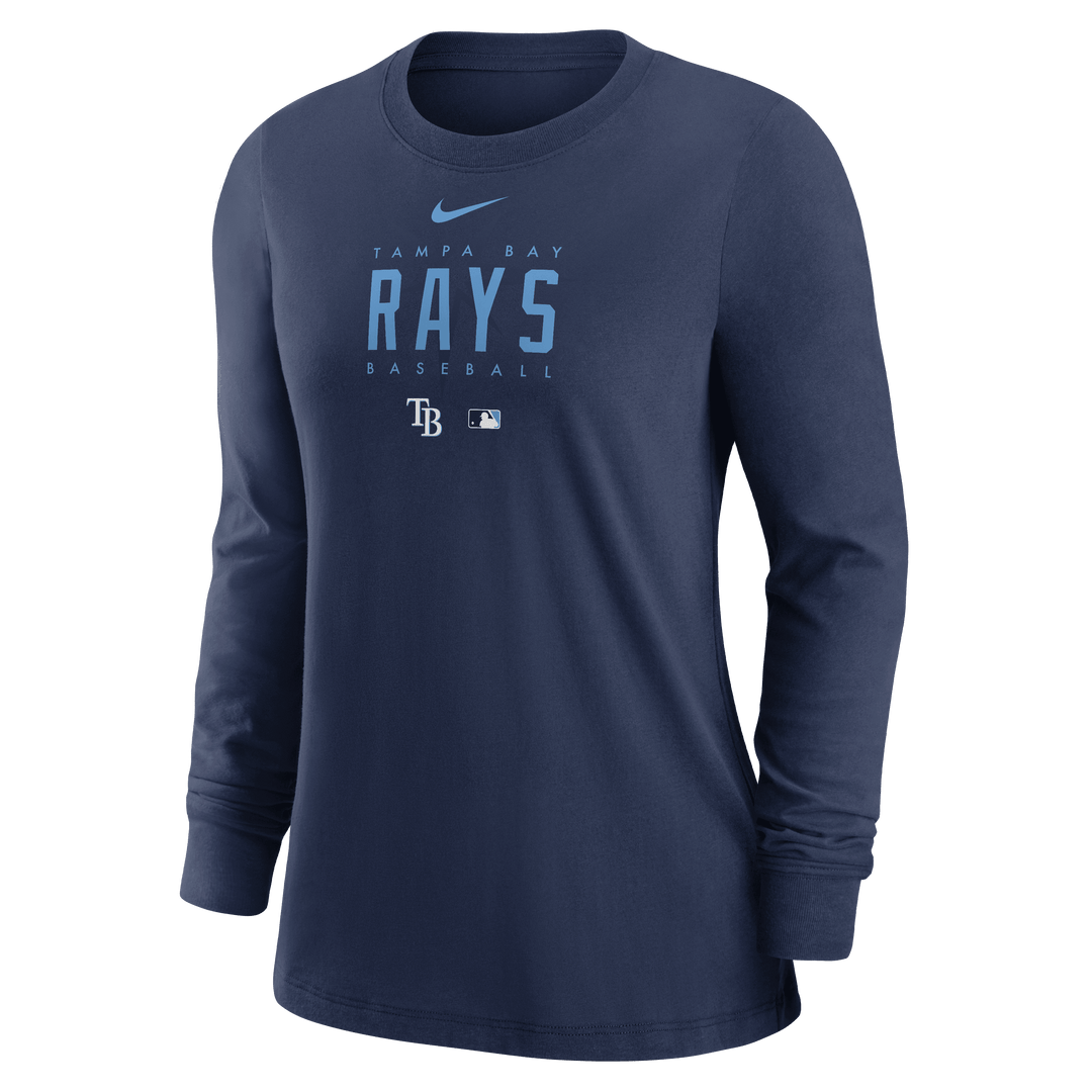 RAYS WOMEN'S NAVY NIKE LEGEND TEAM ISSUE LONG SLEEVE T-SHIRT - The Bay Republic | Team Store of the Tampa Bay Rays & Rowdies