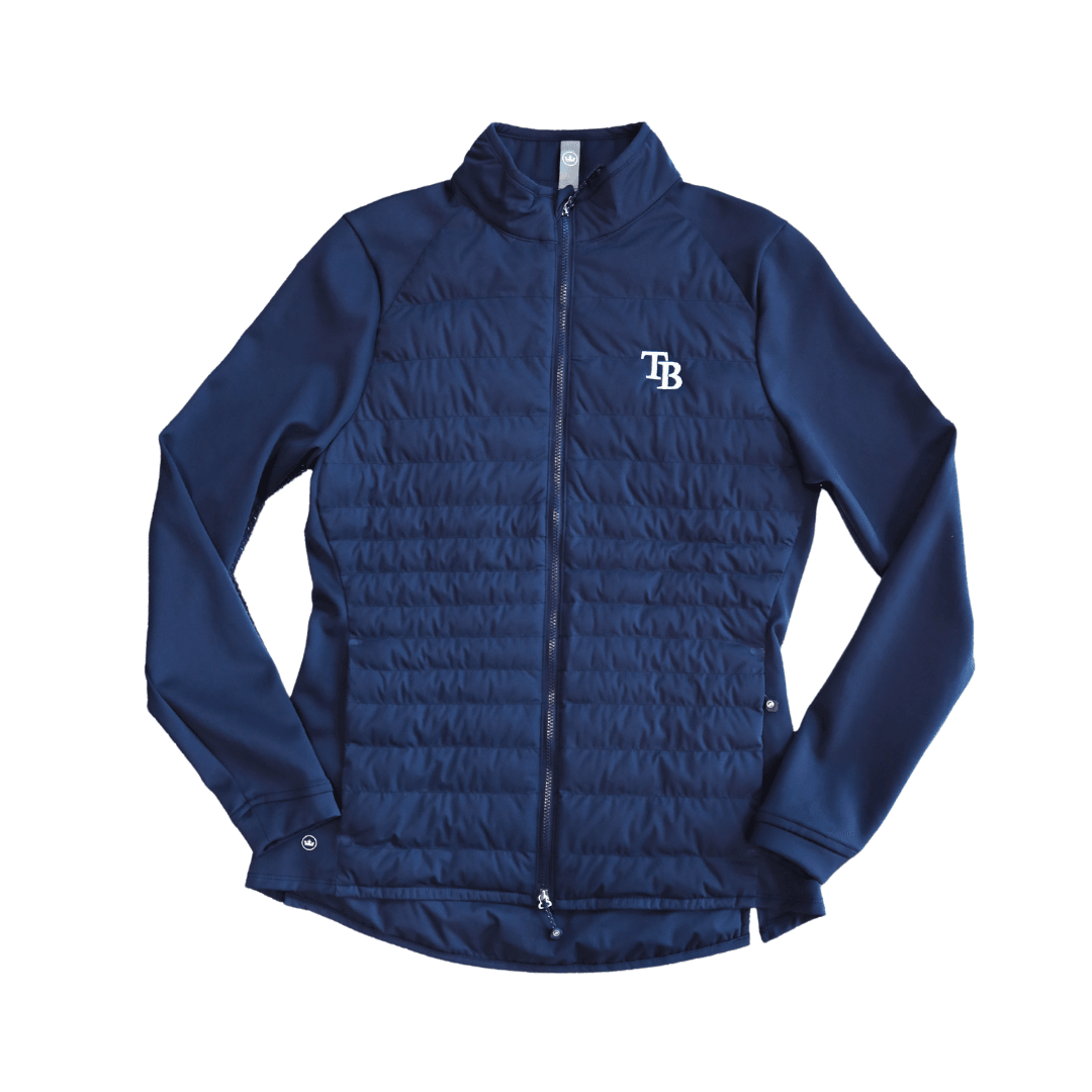 RAYS WOMEN'S NAVY PETER MILLAR HYBRID JACKET - The Bay Republic | Team Store of the Tampa Bay Rays & Rowdies