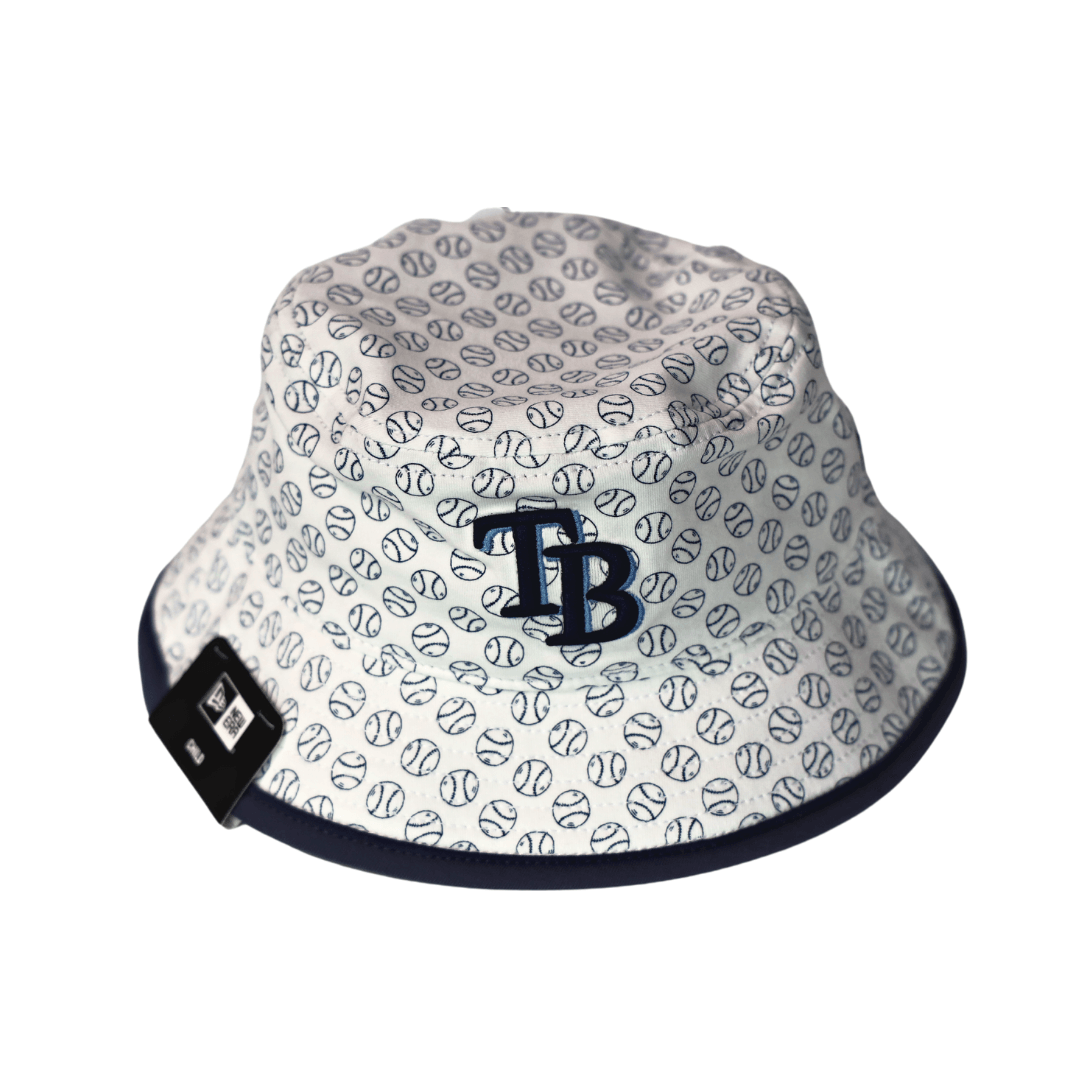RAYS YOUTH WHITE BASEBALL NEW ERA BUCKET HAT - The Bay Republic | Team Store of the Tampa Bay Rays & Rowdies