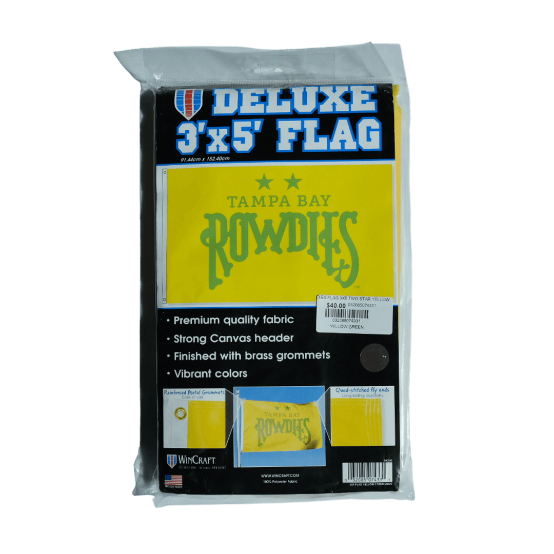 ROWDIES 2 STAR LOGO FLAG - The Bay Republic | Team Store of the Tampa Bay Rays & Rowdies